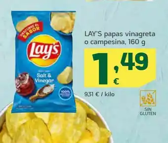 HiperDino lay´s papas vinagreta o campesina, 160 g oferta