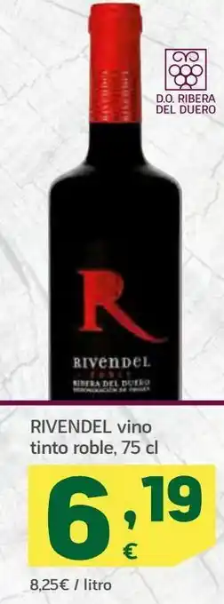 HiperDino Vino tinto roble 75 cl, rivendel oferta