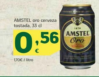 HiperDino Cerveza tostada 33 cl, amstel oro oferta