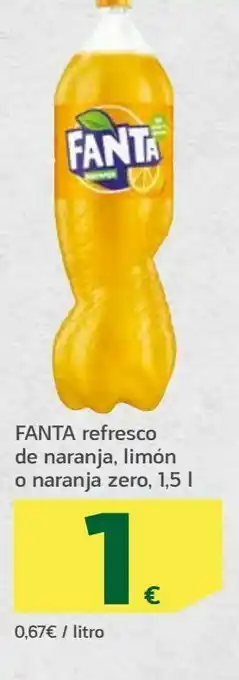 HiperDino Refresco de naranja, limón o naranja zero, 1.5 l, fanta oferta