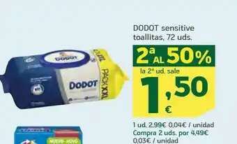 HiperDino dodot sensitive toallitas, 72 uds oferta