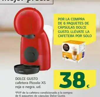 HiperDino Cafeteras piccolo xs roja o negra dolce gusto oferta