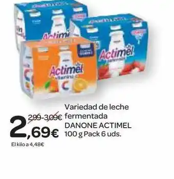 Dialprix Variedad De Leche Fermentada Danone Actimel 100g pack 6uds oferta