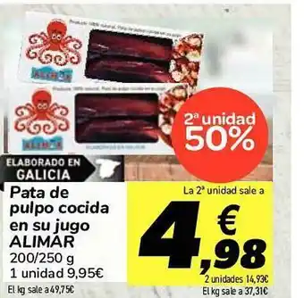 Carrefour Patata De Pulpo Cocida En Su Jugo Alimar 200/250g oferta