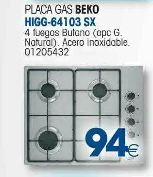 Master Cadena Placa Gas Beko Higg-64103 Sx oferta