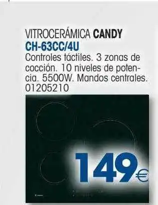Master Cadena Vitrocerámica Candy Ch-63cc 4u oferta