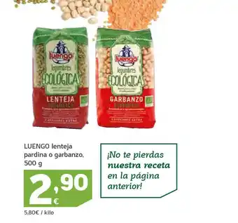HiperDino Luengo Lenteja Pardina O Garbanzo 500g oferta