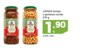 HiperDino Luengo Lenteja O Garbanzo Cocido 570g oferta