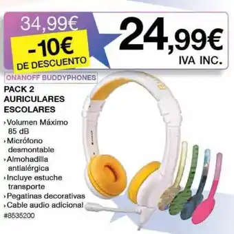Costco Pack 2 Auriculares Escolares oferta