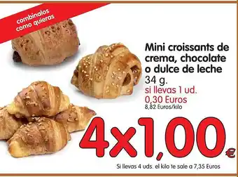 Alimerka Mini Croissants De Crema Chocolate O Dulce De Leche 34g oferta