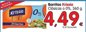 Alimerka Barritas Krissia Clásicas 360g oferta