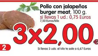 Alimerka Pollo Con Jalapeños Burger Meat 100g oferta