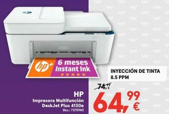 Worten HP Impresora Multifunción DeskJet Plus 4130e oferta