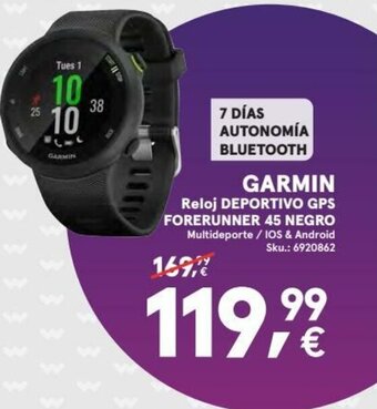Worten GARMIN Reloj DEPORTIVO GPS FORERUNNER 45 NEGRO oferta