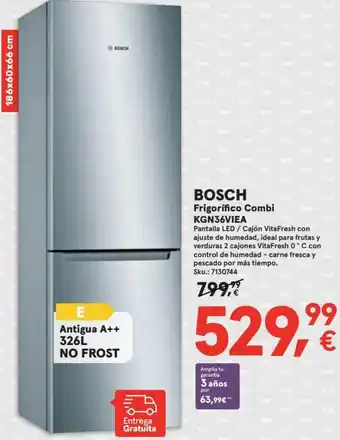 Worten Bosch Frigorifero Combi KGN36VIEA oferta
