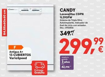 Worten CANDY Lavavajillas CDPN 1L390PW oferta