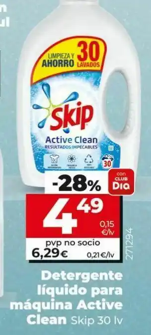 La Plaza de DIA Detergente líquido para maquina skip oferta