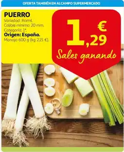 Alcampo Puerro oferta