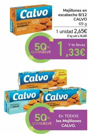 Carrefour Mejillones en escabeche 8/12 calvo oferta