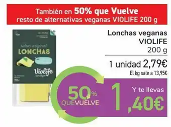 Carrefour Lonchas veganas violife oferta