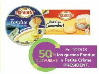 Carrefour En todos los quesos fondue y petite créme président oferta
