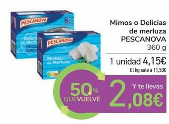 Carrefour Mimos o delicias de merluza pescanova oferta