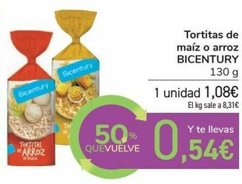 Carrefour Tortitas de maíz o arroz bicentury oferta