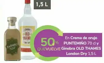 Carrefour En crema de orujo puntemiño y ginebra old thames london dry oferta