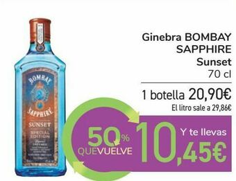 Carrefour Ginebra bombay sapphire sunset oferta