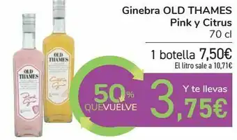 Carrefour Ginebra old thames pink y citrus oferta