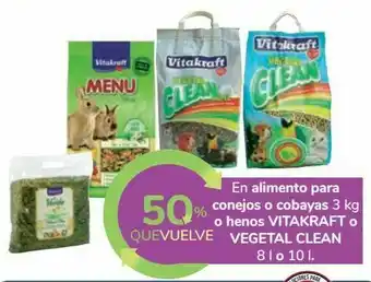 Carrefour En alimento para conejo o cobayas o henos vitakraft o vegetal clean oferta