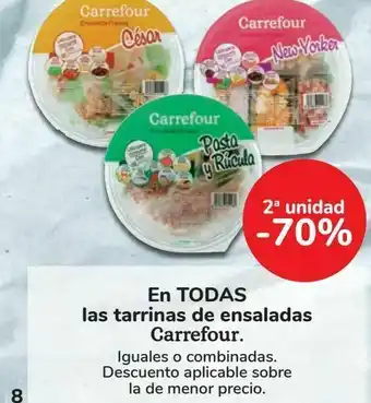 Carrefour En todas las tarrinas de ensaladas carrefour oferta