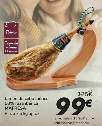Carrefour Jamón de cebo ibérico 50% raza ibérica mafresa oferta