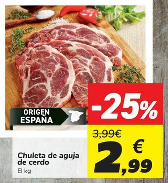 Carrefour Chuleta de aguja de cerdo oferta