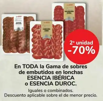 Carrefour En toda la gama de sobres de embutidos en lonchas esencia ibérica o esencia duroc oferta