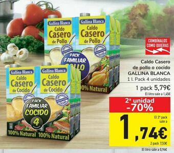 Carrefour Caldo casero de pollo o cocido gallina blanca oferta