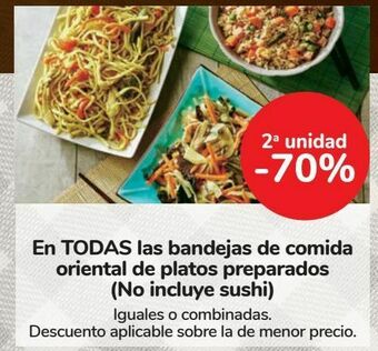Carrefour En todas las bandejas de comida oriental de platos preparados (no incluye sushi)) oferta