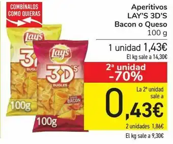 Carrefour Aperitivos lay's 3d's bacon o queso oferta