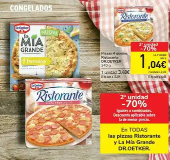 Carrefour En todas las pizzas ristorante y la mía grande dr.oetker oferta
