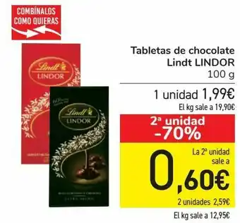 Carrefour Tabletas de chocolate lindt lindor oferta