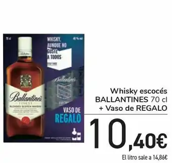 Carrefour Whisky escocés ballantines + vaso de regalo oferta