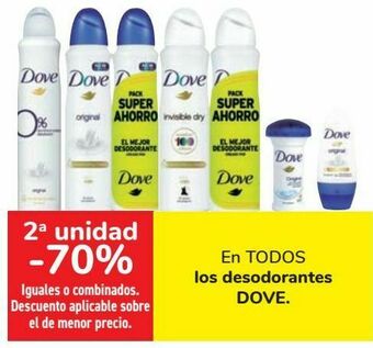 Carrefour En todos los desodorantes dove oferta