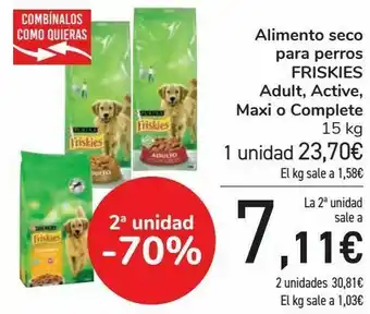 Carrefour Alimento seco para perros friskies adult, active, maxi o complete oferta