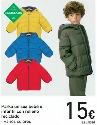 Carrefour Parka unisex bebé e infantil con relleno reciclado oferta