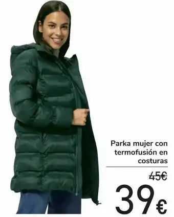 Carrefour Parka mujer con termofusión en costuras oferta
