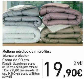 Carrefour Relleno nórdico de microfibra blanco o bicolor oferta