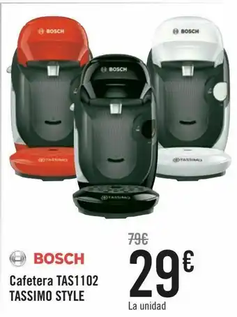 Carrefour Bosch cafetera tas1102 tassimo style oferta