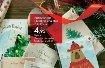 Carrefour Pack 6 tarjetas + 6 sobres cruz roja oferta