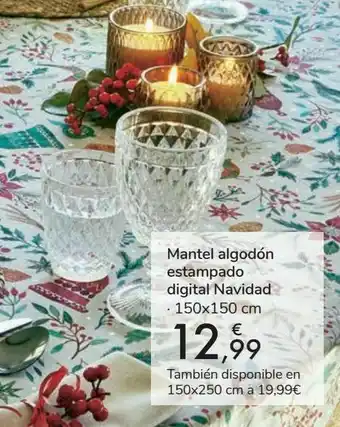 Carrefour Mantel algodón estampado digital navidad oferta