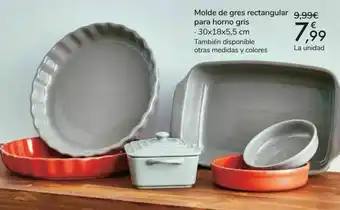 Carrefour Molde de gres rectangular para horno gris oferta